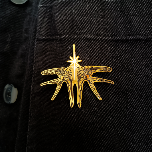 Pin Duo Golondrinas Destello